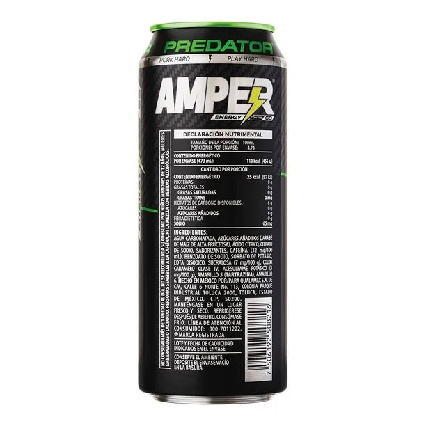 AMPER BEBIDA ENERGIZANTE PREDATOR LATA 2/6 473 ML