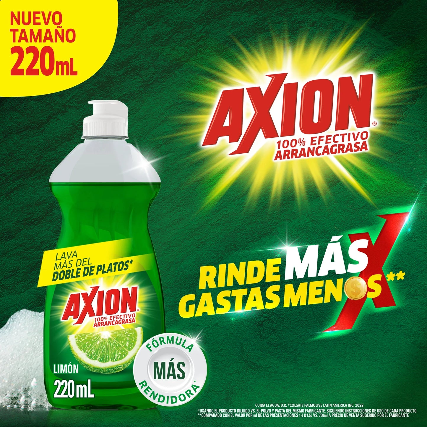 AXION DETERGENTE LIQUIDO LIMON 12/220 ML + PROM 3PZ (15)
