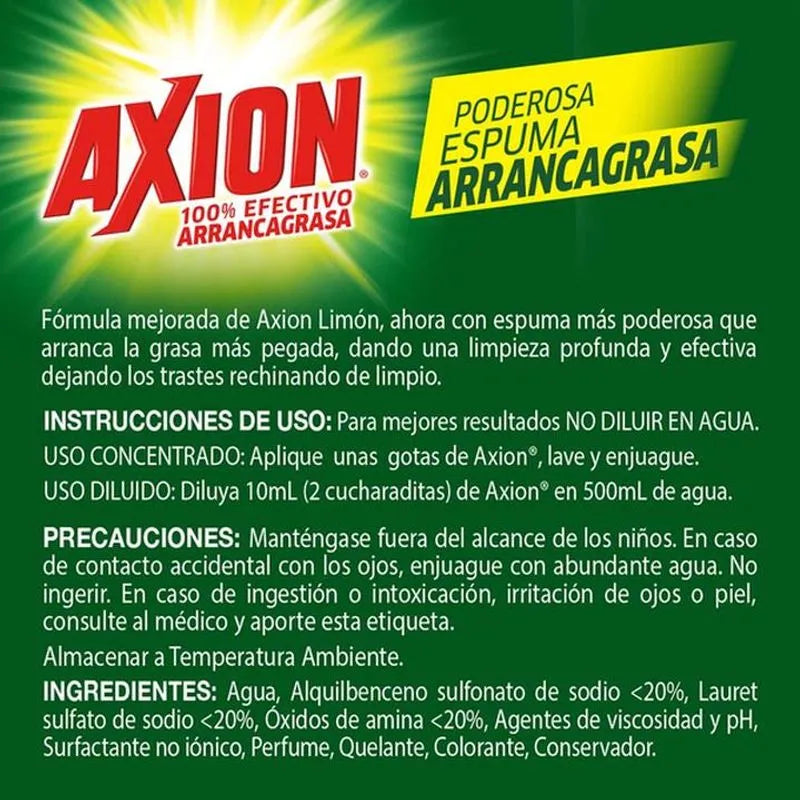 AXION DETERGENTE LIQUIDO LIMON 12/640 ML