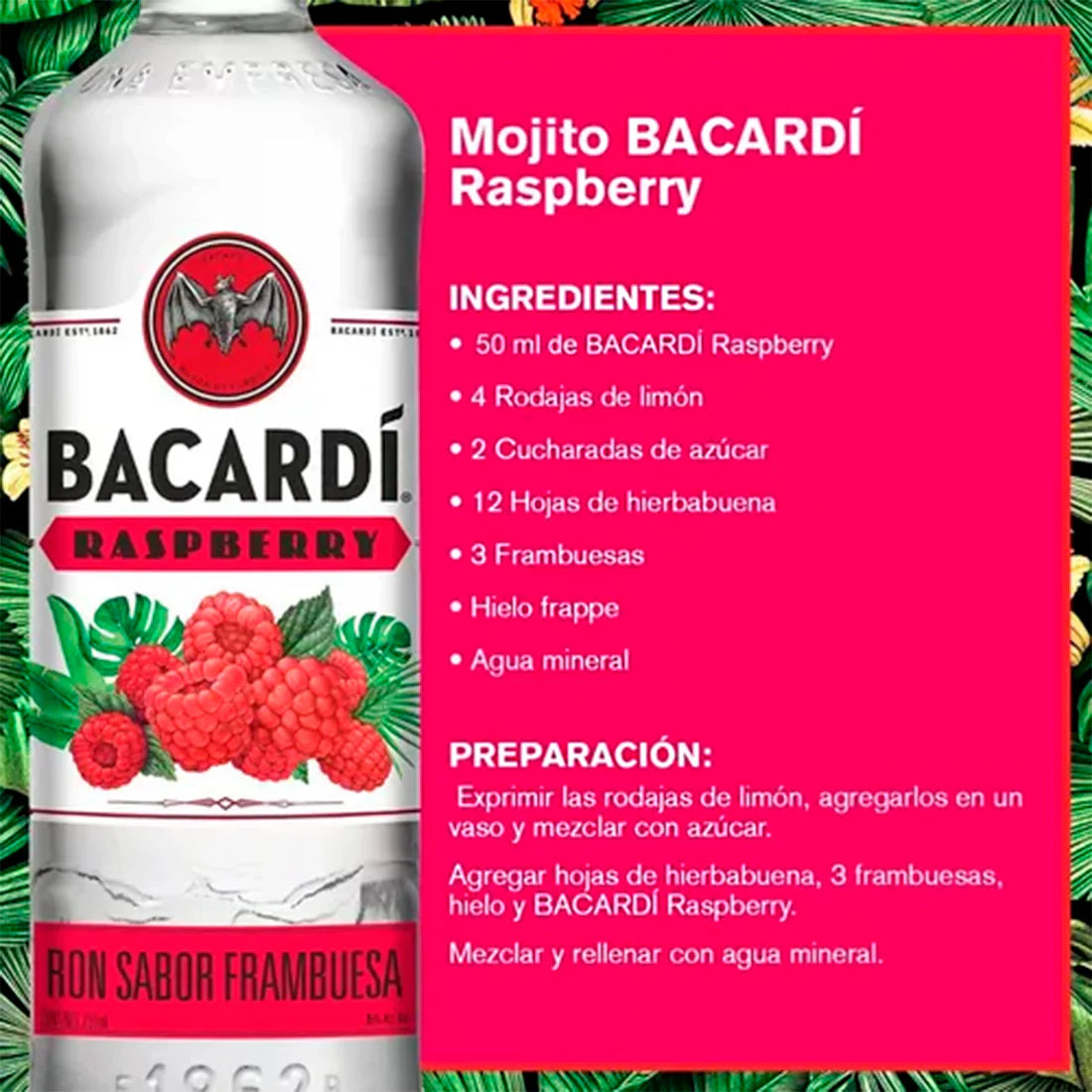 BACARDI RON RASPBERRY 12/750 ML