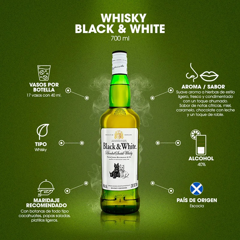 BLACK WHITE WHISKY C/700 ML