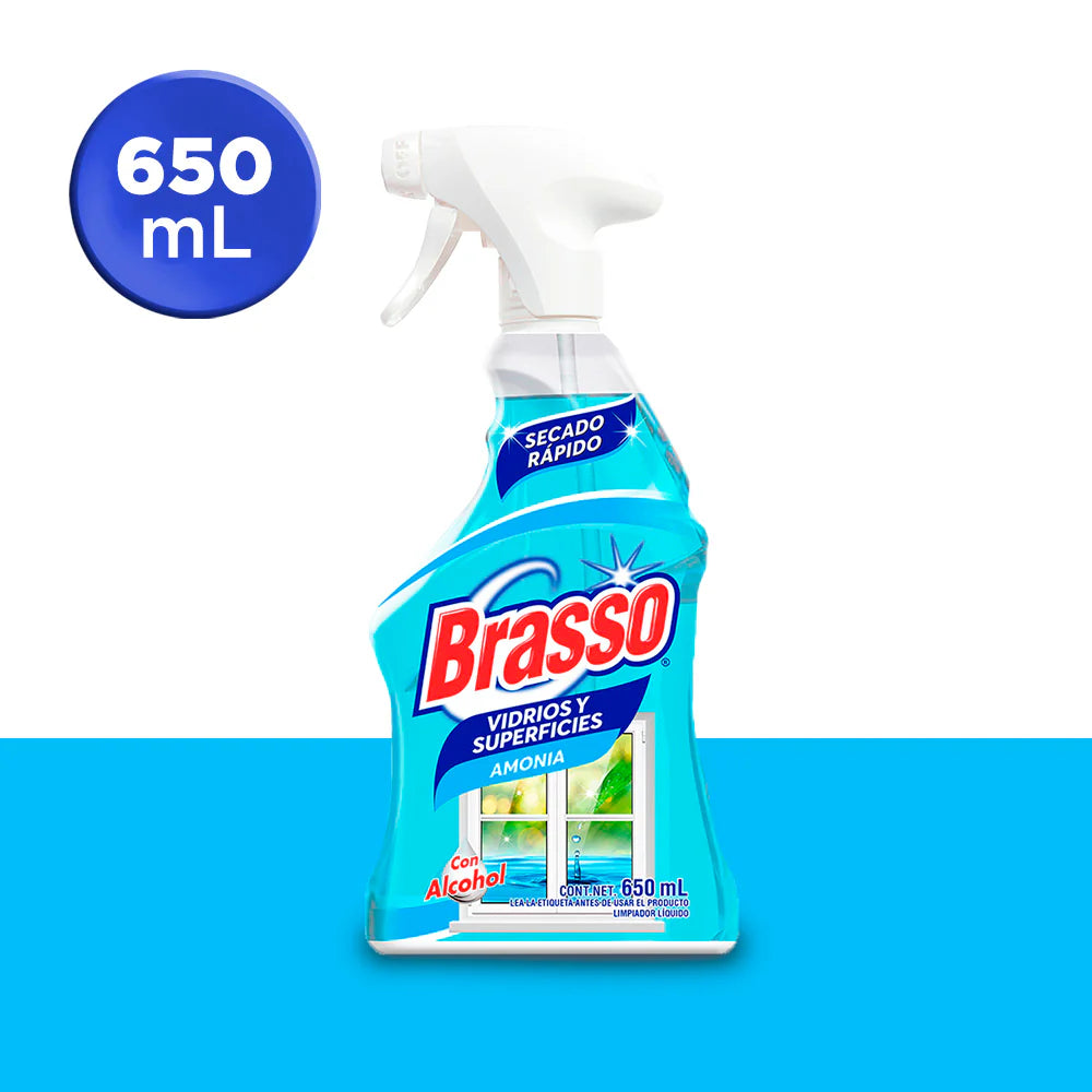 BRASSO LIMPIADOR LIQUIDO VIDRIOS AMONIA12/650 ML 5366