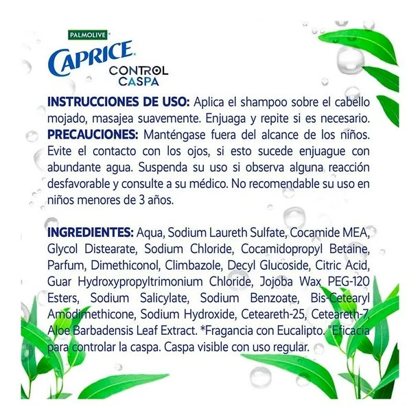 SHAMPOO CAPRICE CONTROL CASPA EUCALIPTO 12/750 ML