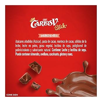 CARLOS V CHOCOLATE STICK 20/20/ 8GR