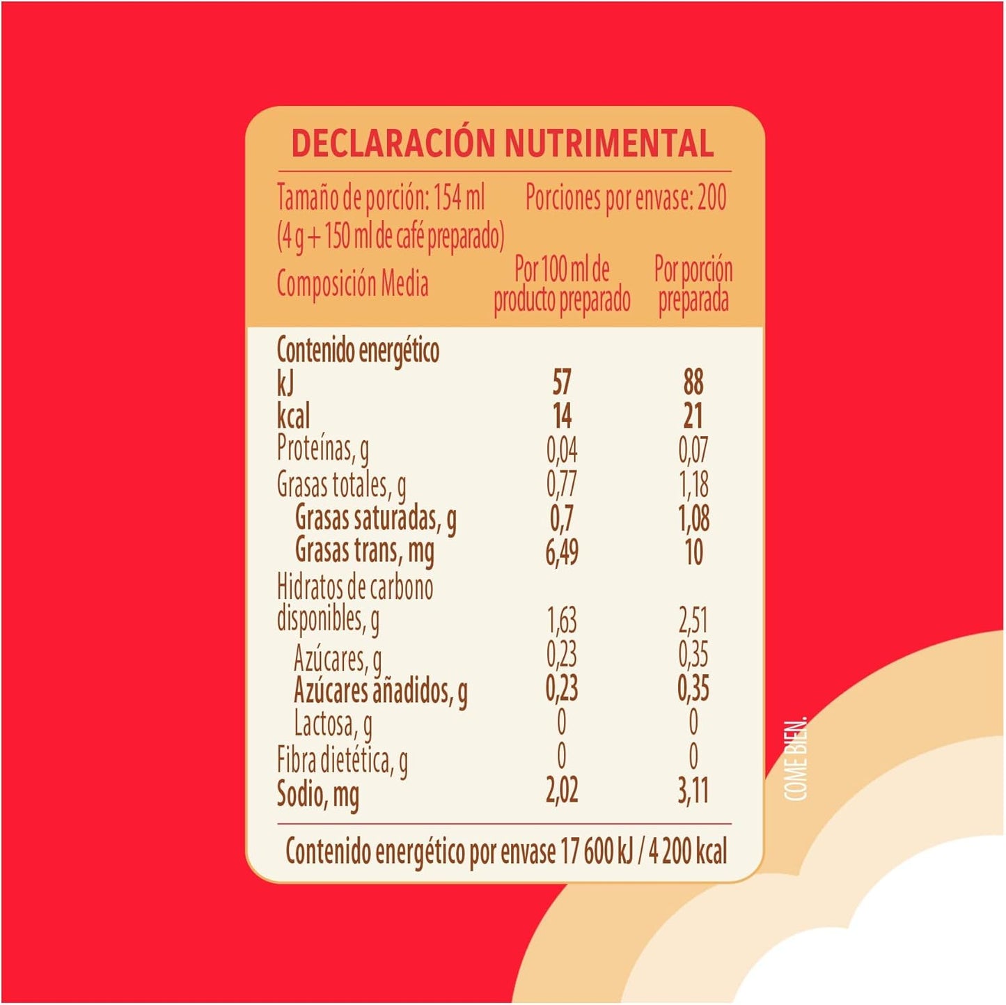 COFFEE MATE SUSTITUTO DE CREMA 12/400 G