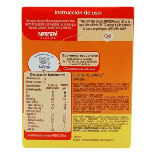 COFFEE MATE SUSTITUTO DE CREMA 9/10 34 G 0323