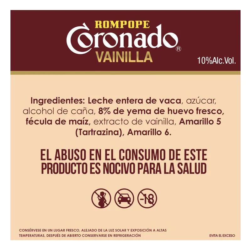 CORONADO ROMPOPE VAINILLA C/900 ML