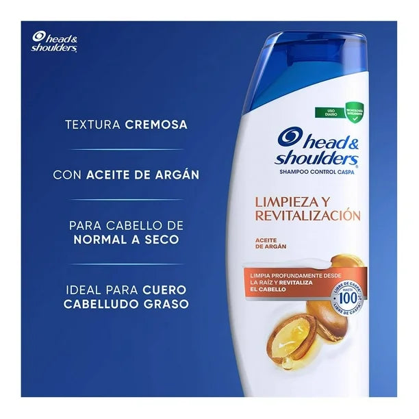 HEAD AND SHOULDERS SHAMPOO LIMPIEZA/REVITALIZACION ARGAN 12/180 ML