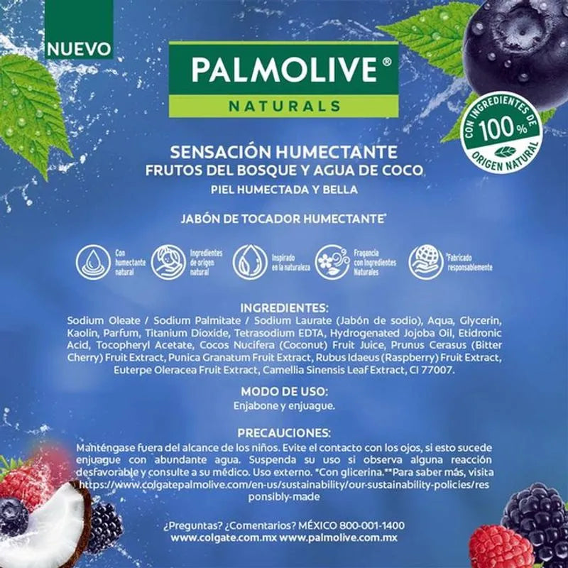 PALMOLIVE JABON NAT FRUTOS/AGUA COCO 18/4 120 G