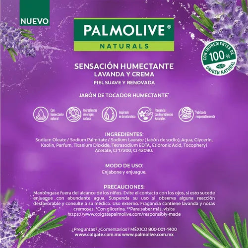 PALMOLIVE JABON NAT LAVANDA/CREMA 18/4 120 G