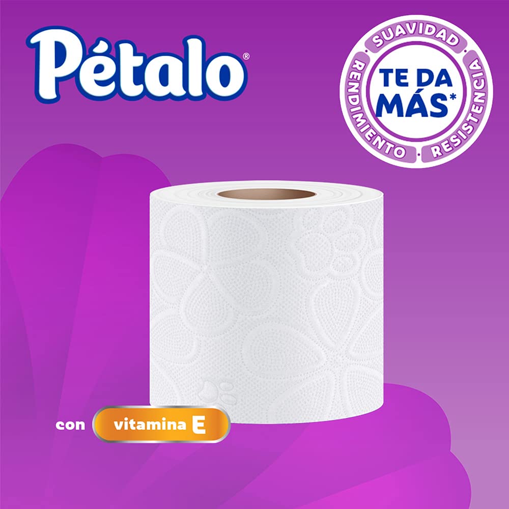 PAPEL HIGIENICO PETALO JUMBO ULTRA RESISTENTE 400 HOJAS DOBLES 4pzs