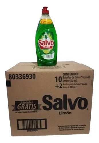 SALVO DET LIQ LIMON 10/500ML+PROM 2PZ SALVO 500ML