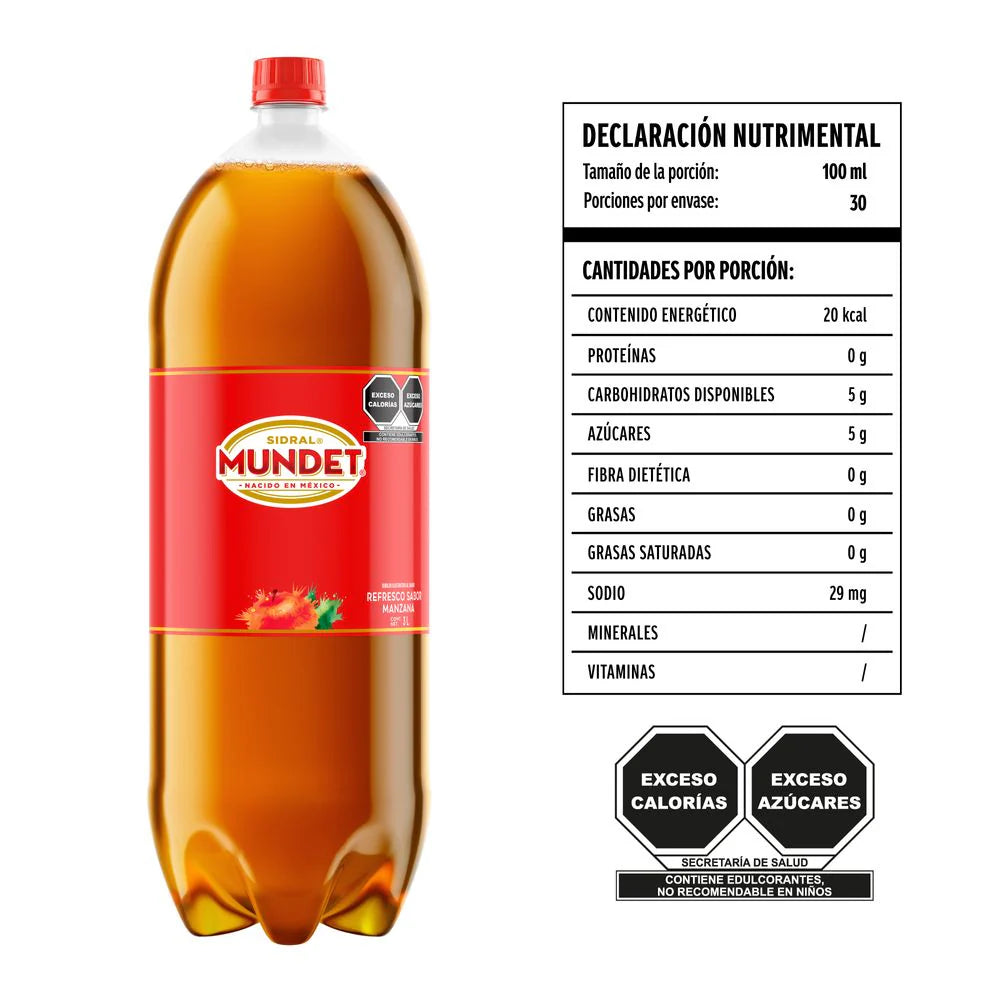 SIDRAL MUNDET REFRESCO PET MANZANA 4/3 L