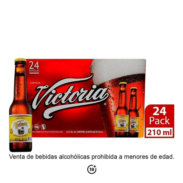VICTORIA CERVEZA AMPOLLETA 24pzs 210 ML