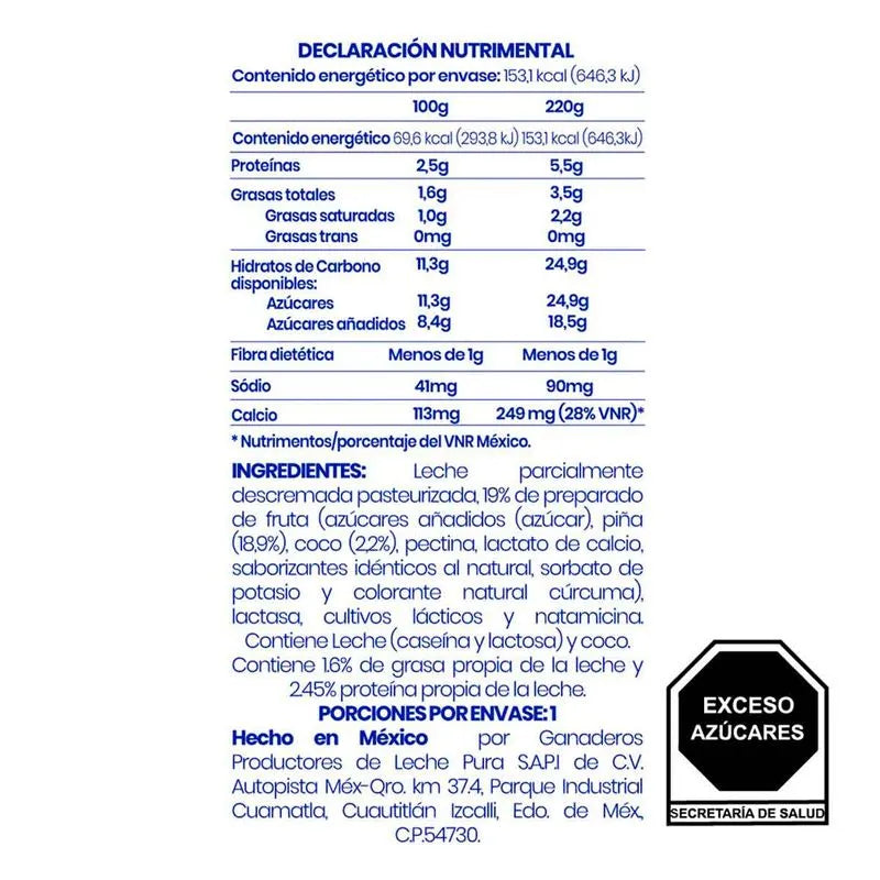 ALPURA YOGUR BEB PINA/COCO 220 G