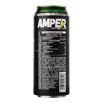 AMPER BEBIDA ENERGIZANTE PREDATOR LATA 2/6 473 ML