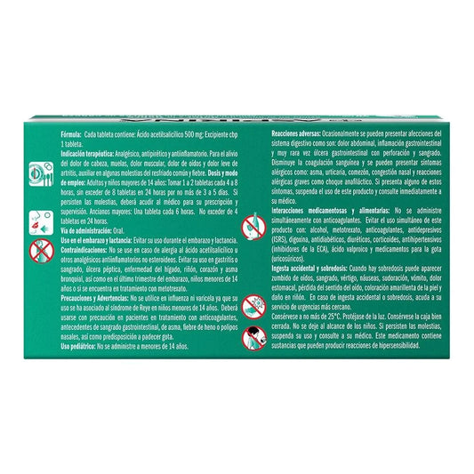 ASPIRINA TAB 120/40 500 MG