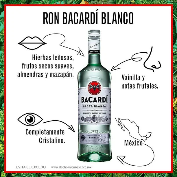BACARDI RON BLANCO 12/980 ML