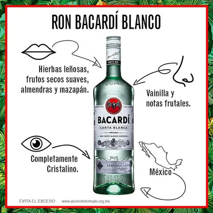BACARDI RON BLANCO 12/980 ML