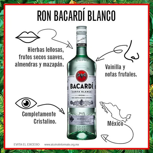 BACARDI RON BLANCO 12/980 ML