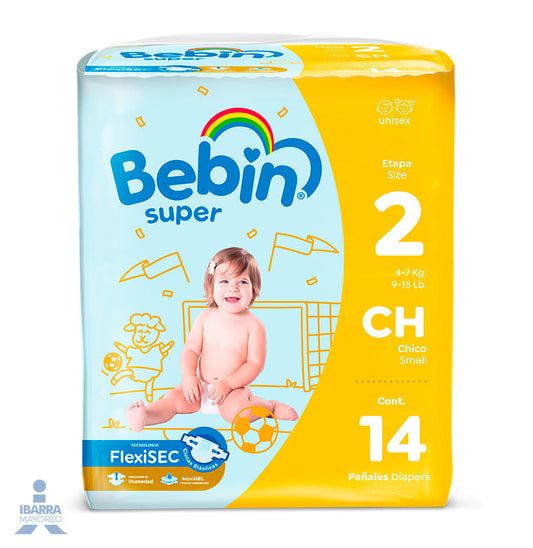 BEBIN SUPER PAÑAL CHICO 14pzs