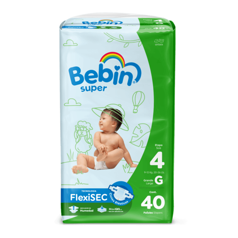 BEBIN SUPER PAÑAL GRANDE 40pzs