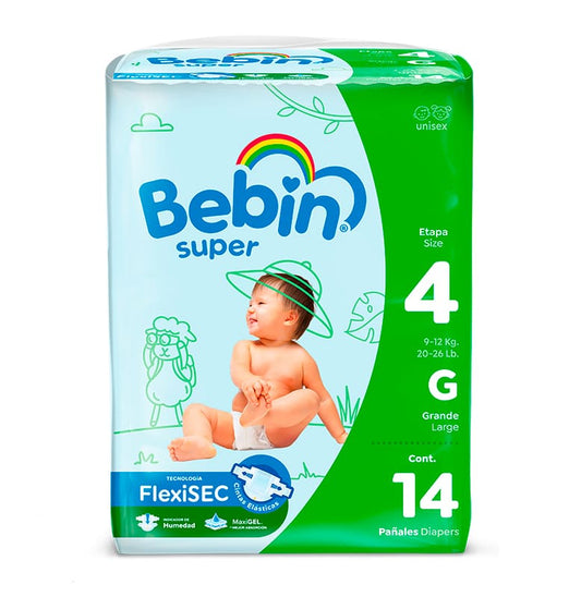 BEBIN SUPER PAÑAL GRANDE 14pzs