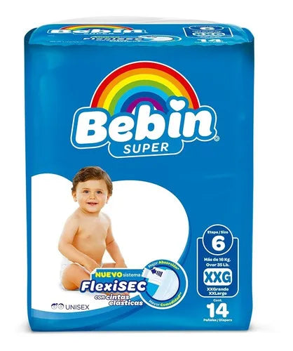 BEBIN SUPER PAÑAL XXG 14pzs