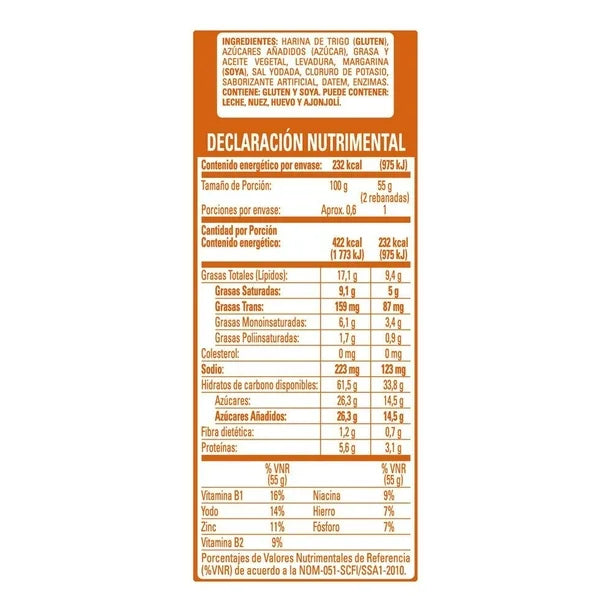 BIMBO REBANADAS PAN DULCE 55 G