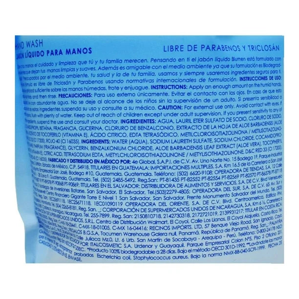 BLUMEN JABON LIQUIDO POUCH CHERRY 1050 ML