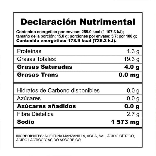 BUFALO ACEITUNAS MANZ C/HUESO BOLSA 24/190 G