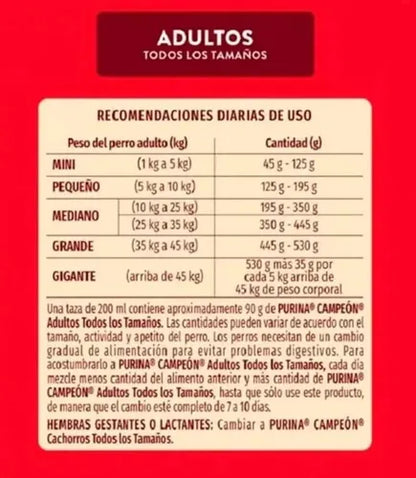 CAMPEON ADULTO CARNE/POLLO/CEREAL/VEGETAL C/20 K