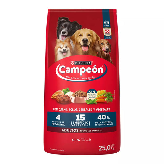 CAMPEON ADULTO CARNE/POLLO/CEREAL/VEGETAL C/20 K