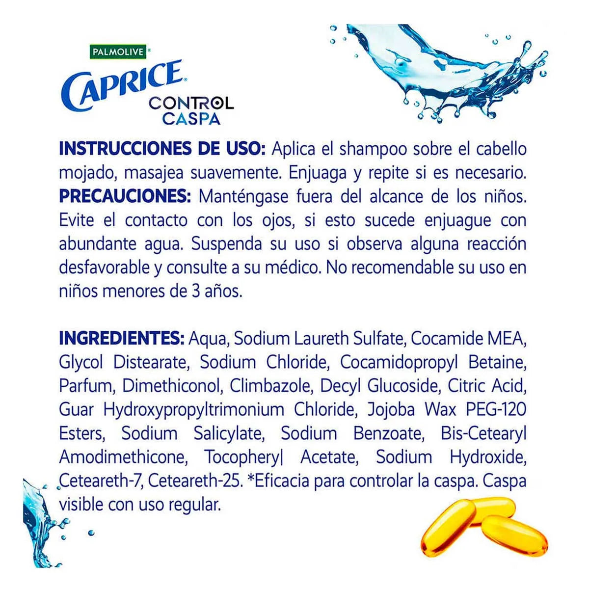 SHAMPOO CAPRICE CT CASPA FUERZA/VITAMINAE 12/750ML