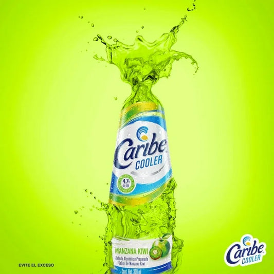 CARIBE COOLER BEBIDA ALCOHOLICA MANZANA VERDE 24/300ML