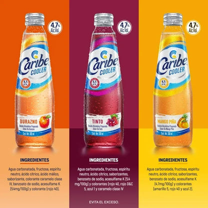 CARIBE COOLER BEBIDA ALCOHOLICA TINTO 24/300ML