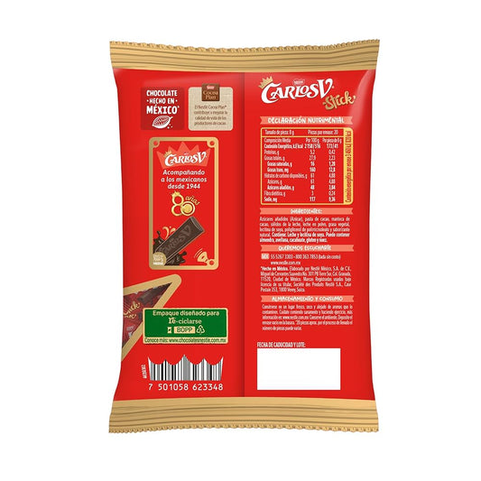 CARLOS V CHOCOLATE STICK 20/20/ 8GR