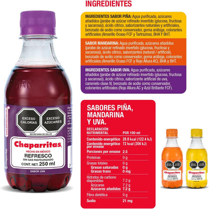 CHAPARRITAS REFRESCO SURTIDO 24/250 ML
