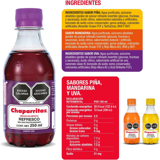 CHAPARRITAS REFRESCO SURTIDO 24/250 ML