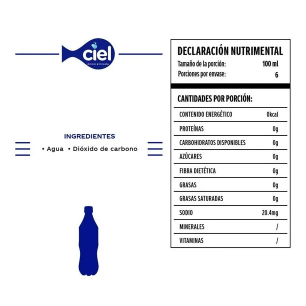 CIEL AGUA MINERAL PET 12/600 ML