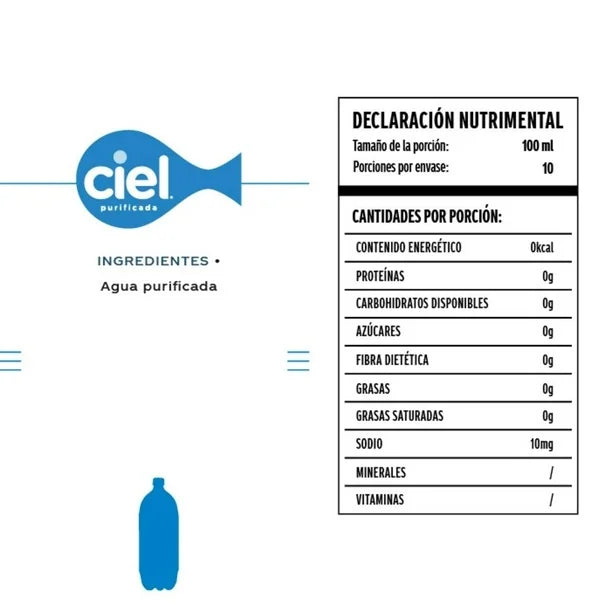 CIEL AGUA PURIFICADA 1/10 L