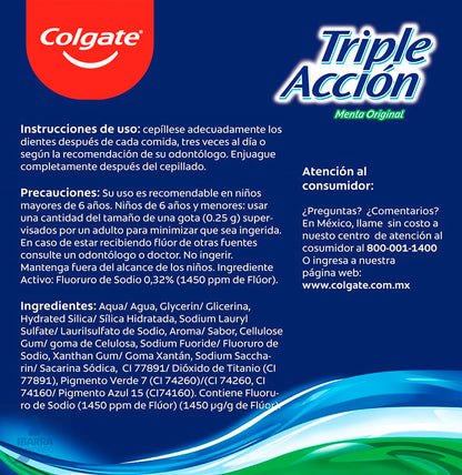 COLGATE CREMA DENTAL TRIPLE ACCION 144/50 ML
