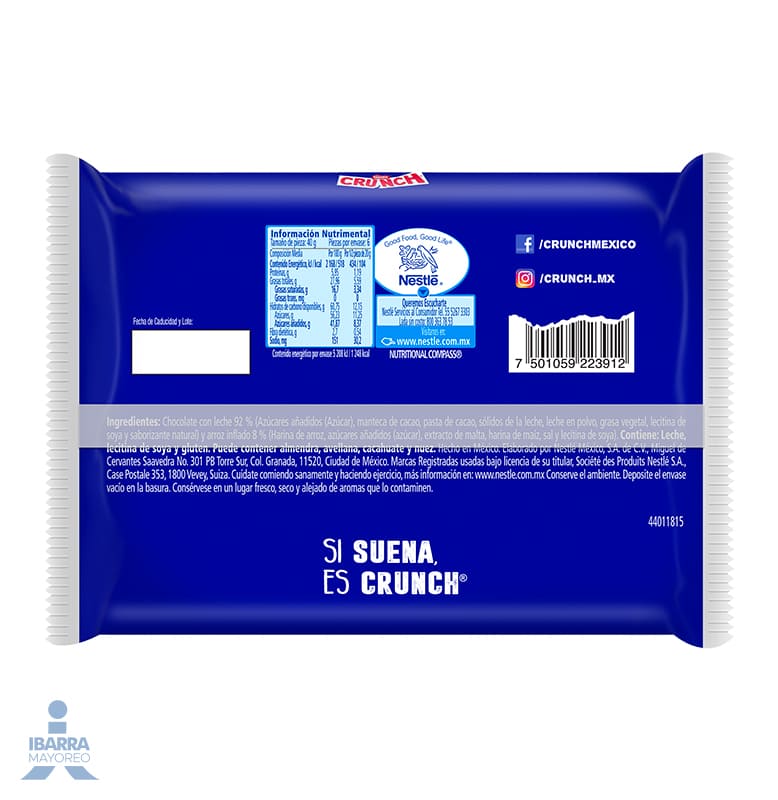 CRUNCH CHOCOLATE 12/6 40GR