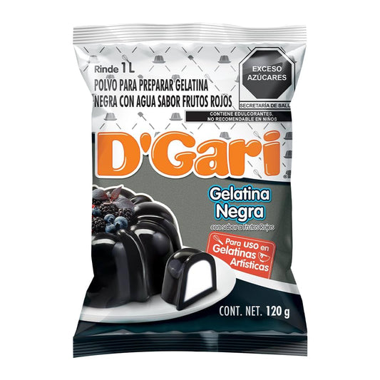 DGARI GELATINA NEGRA FRUTOS ROJOS 120 G