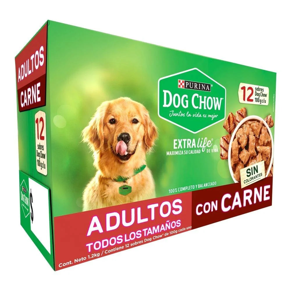DOG CHOW SOBRE ADULTO CARNE  12/100 G