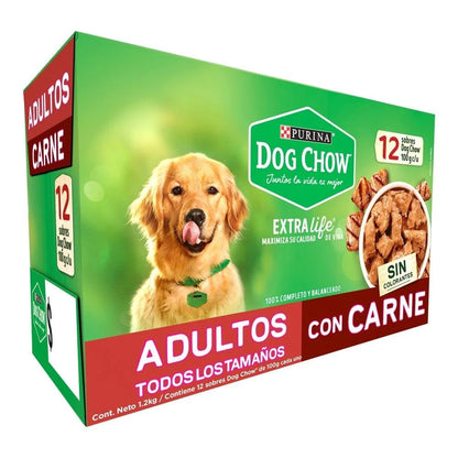 DOG CHOW SOBRE ADULTO CARNE  12/100 G
