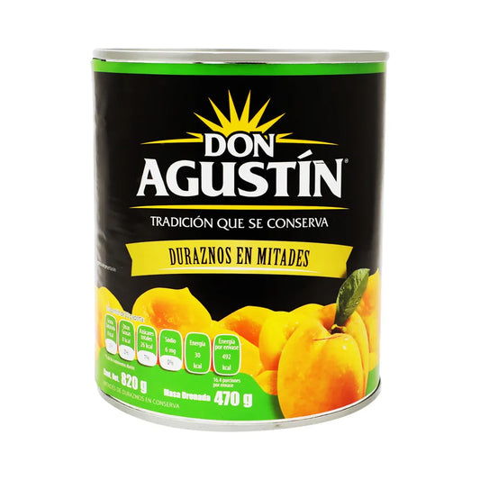 DON AGUSTIN DURAZNO EN ALMIBAR EN MITADES 12/820 G