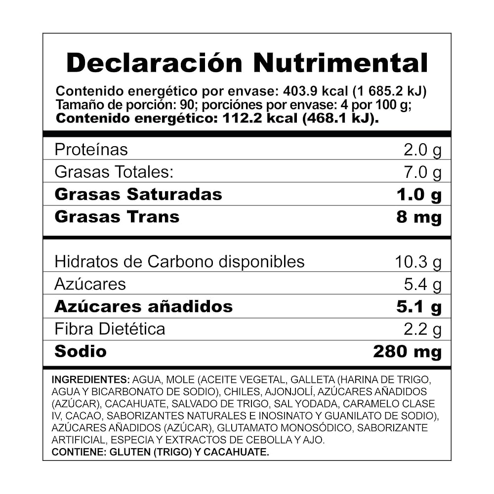 MOLE DOÑA MARIA LISTO PARA SERVIR 21/360 G