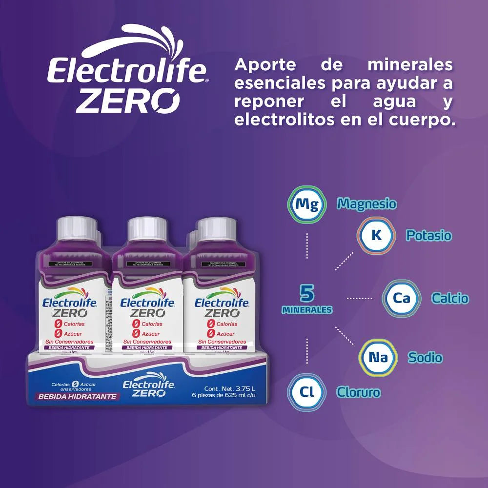 ELECTROLIFE ZERO BEB HIDR ELECT UVA 12/625 ML