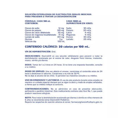 SUERO REHIDRATANTE ELECTROLIT MORA AZUL 12/625 ML